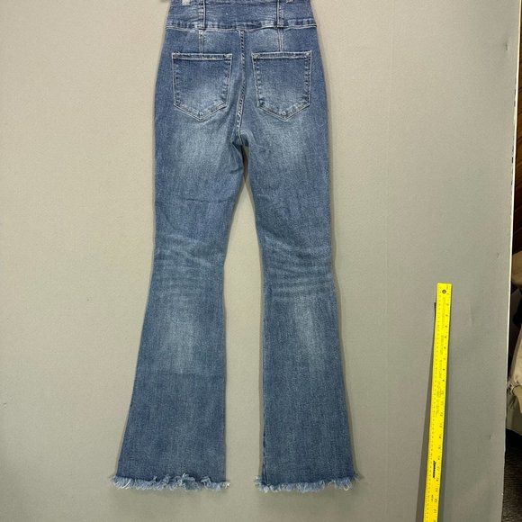 Kancan Miranda Ultra High Rise Flare Jeans Frayed Denim Size 3/25 Bell bottoms - Picture 10 of 16